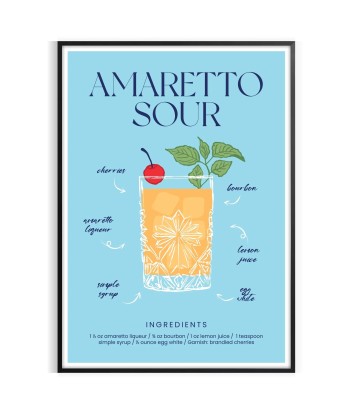 Amaretto Sour Cocktail Poster Venez acheter