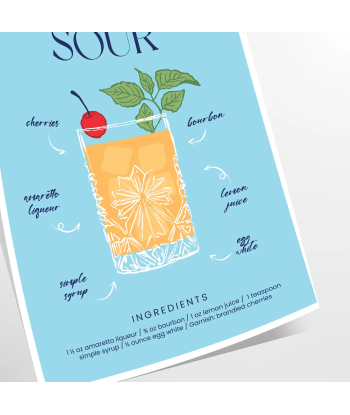 Amaretto Sour Cocktail Poster Venez acheter