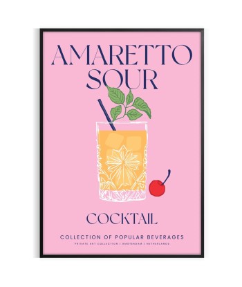 Amaretto Sour Cocktail Affiche rembourrage situé sous