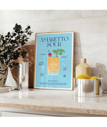 Amaretto Sour Cocktail Poster Venez acheter