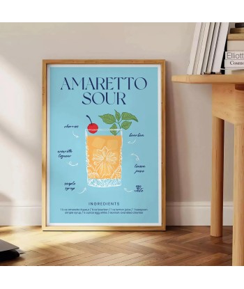 Amaretto Sour Cocktail Poster Venez acheter