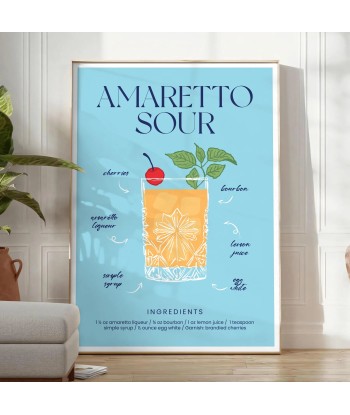 Amaretto Sour Cocktail Poster Venez acheter