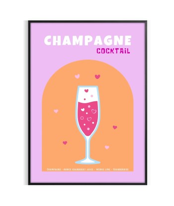 Affiche Champagne Cocktail destockage