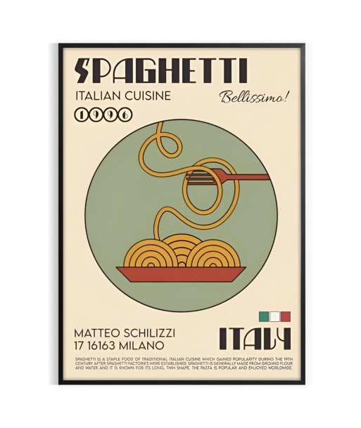 Spaghetti Italian Cuisine Kitchen Poster 1 Par le système avancé 