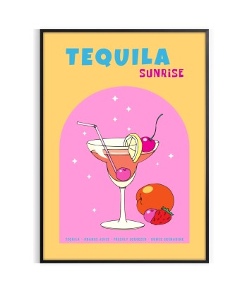 Cocktail Tequila Sunrise Affiche pas cher