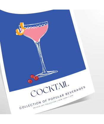 Affiche Cocktail Cosmopolite france