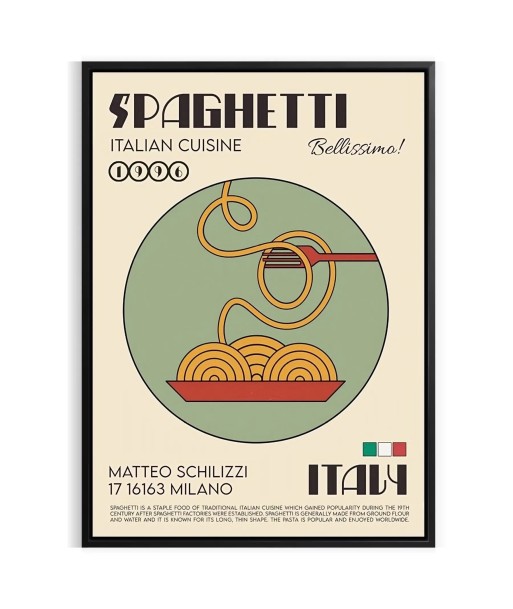 Spaghetti Italian Cuisine Kitchen Poster offre 