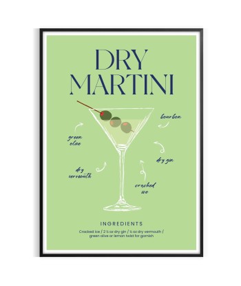 Affiche Cocktail Mafficheini Sec en stock