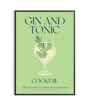 Affiche Cocktail Gin Et Tonic france