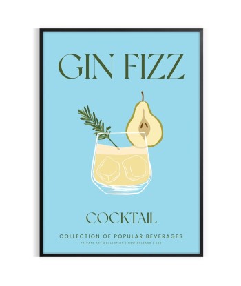 Affiche Cocktail Gin Fizz JUSQU'A -70%! 