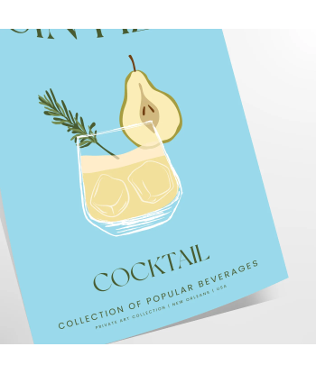 Affiche Cocktail Gin Fizz JUSQU'A -70%! 