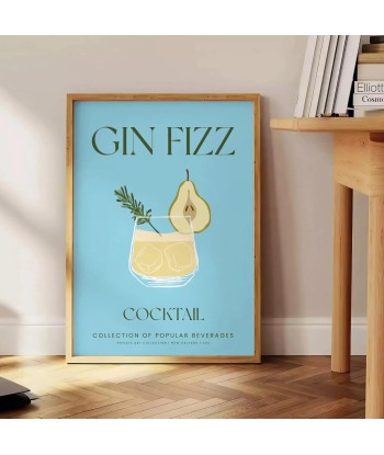 Affiche Cocktail Gin Fizz JUSQU'A -70%! 