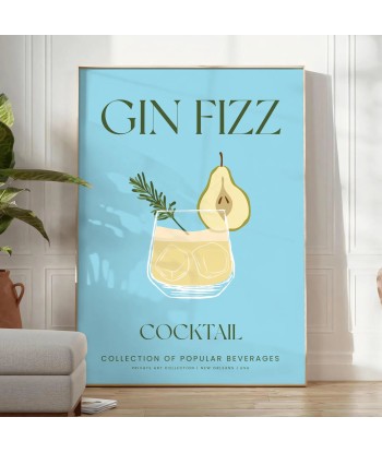 Affiche Cocktail Gin Fizz JUSQU'A -70%! 