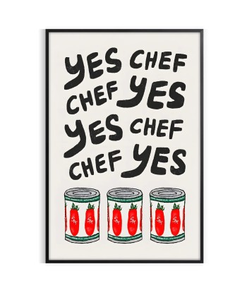 Yes Chef Kitchen Poster JUSQU'A -70%! 