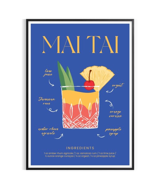 Affiche Cocktail Mai Tai Pour