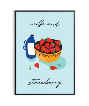 Affiche Fruits Lait Et Fraises en ligne