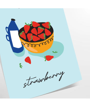 Affiche Fruits Lait Et Fraises en ligne