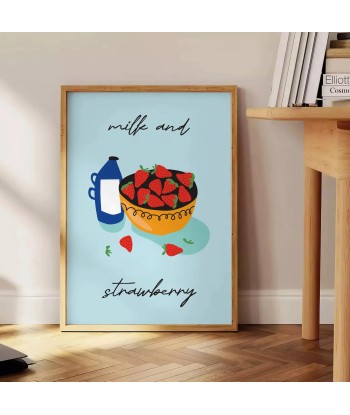 Affiche Fruits Lait Et Fraises en ligne