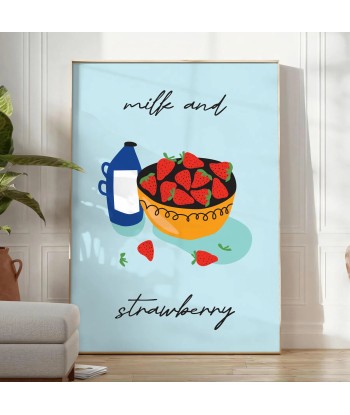 Affiche Fruits Lait Et Fraises en ligne