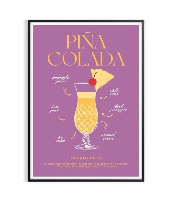 Affiche Cocktail Pina Colada la chaussure