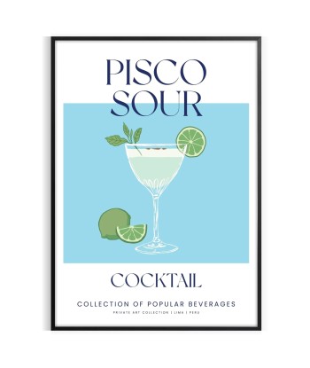 Affiche Cocktail Pisco Sour s'inspire de l'anatomie humaine