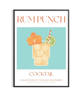 Affiche Cocktail Punch Rhum pas cheres