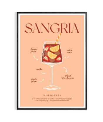 Affiche Cocktails Sangria la livraison gratuite