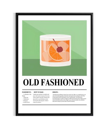 Old Fashioned Cocktail Poster Dans la société mordern