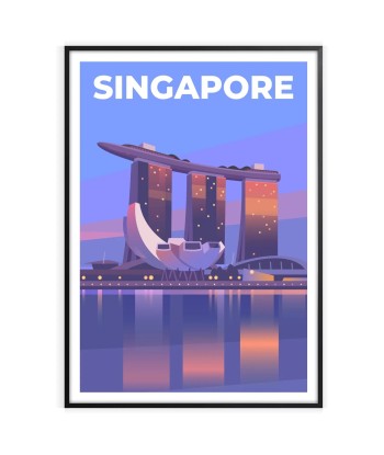 Singapour Affiche Voyage Les magasins à Paris