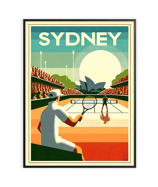 Affiche Tennis Vintage Sydney paiement sécurisé