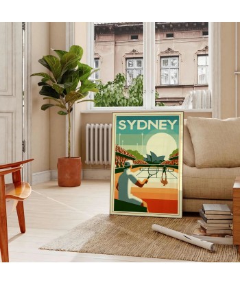 Affiche Tennis Vintage Sydney paiement sécurisé