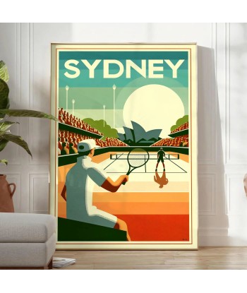 Affiche Tennis Vintage Sydney paiement sécurisé