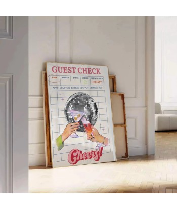 Affiche Graphique Guest Check Cheers Venez découvrir notre 