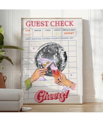 Affiche Graphique Guest Check Cheers Venez découvrir notre 