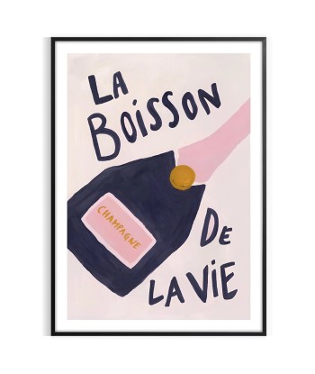 La Boisson Vie Champagne Coktail Popular Affiche Les magasins à Paris