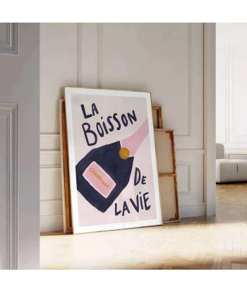 La Boisson Vie Champagne Coktail Popular Affiche Les magasins à Paris