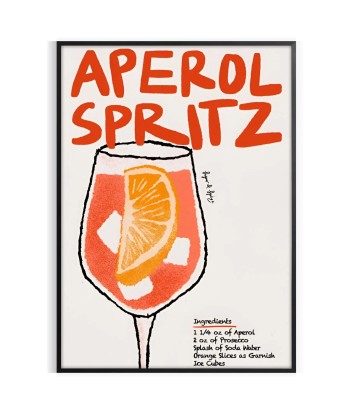 Affiche Cocktail Aperol Spritz hantent personnes