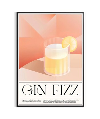 Cocktail Affiche Gin Fizz 1 pas cher