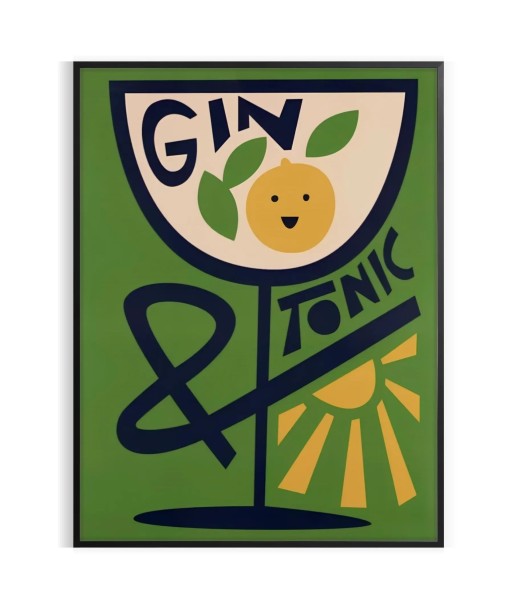 Affiche Cocktail Gin Tonic ou a consommer sur place