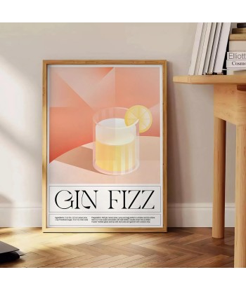 Cocktail Affiche Gin Fizz 1 pas cher