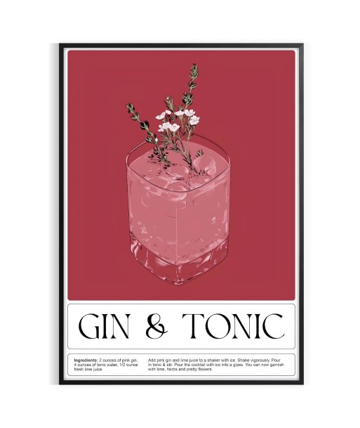 Cocktail Gin Tonic Affiche offre 