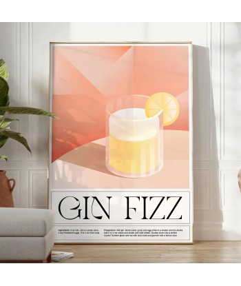 Cocktail Affiche Gin Fizz 1 pas cher