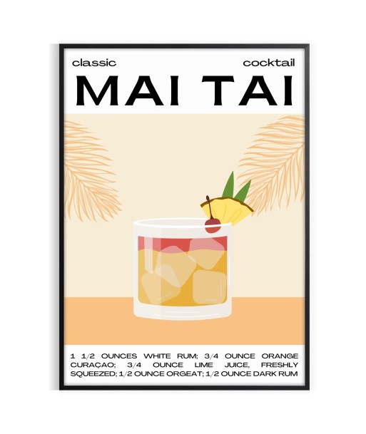 Affiche Cocktail Mai Tai basket pas cher