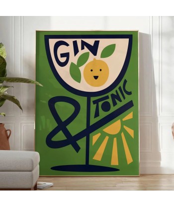 Affiche Cocktail Gin Tonic ou a consommer sur place