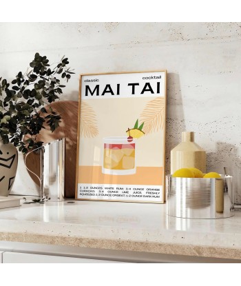 Affiche Cocktail Mai Tai basket pas cher