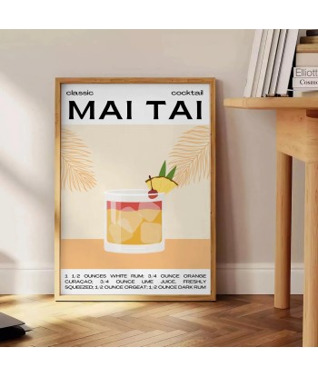 Affiche Cocktail Mai Tai basket pas cher