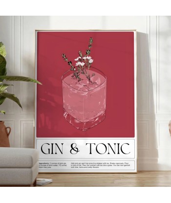 Cocktail Gin Tonic Affiche offre 