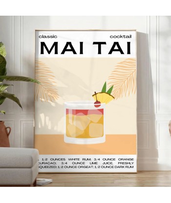 Affiche Cocktail Mai Tai basket pas cher