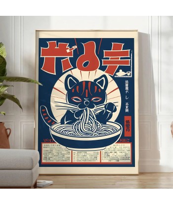 Affiche Cuisine Ramen Chat pas cher 