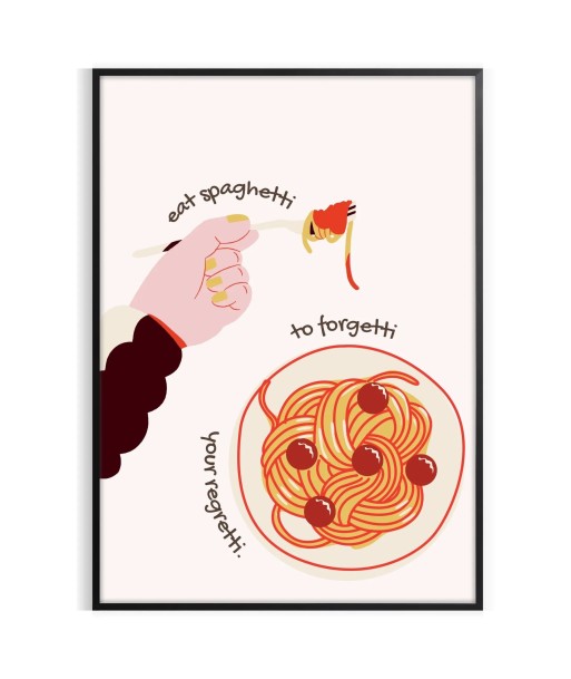 Mangezs Spaghettis Forgetti Cuisine Affiche destockage